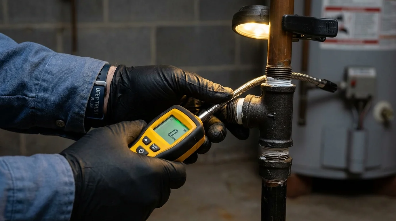 Gas leak detection with electronic sniffer by Johns Plumbing LLC in Miami Gardens